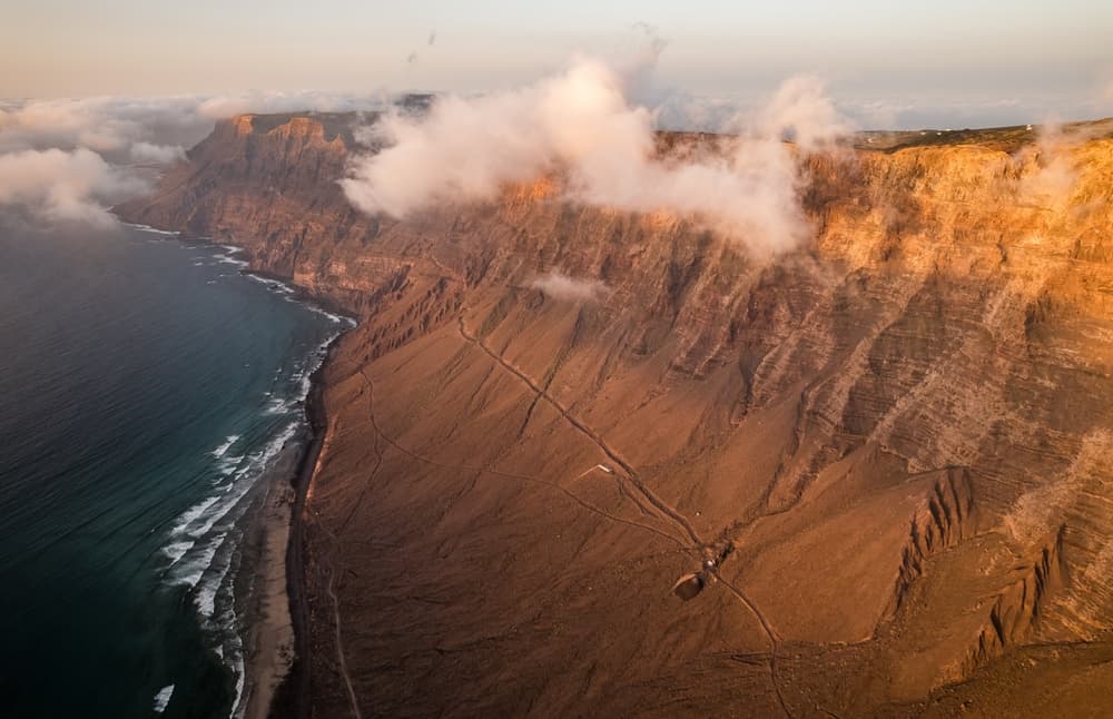 Pohľad na pohorie Risco de Famara na Lanzarote