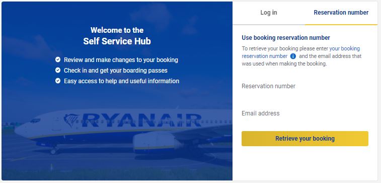 ryanair prehliadac reservation number