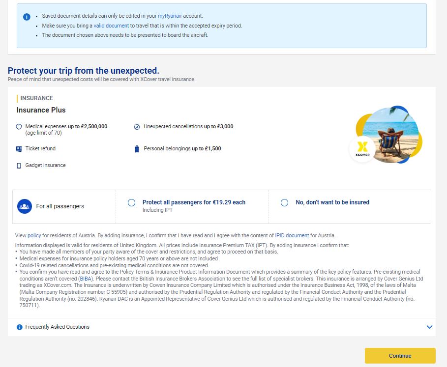 ryanair prehliadac poistenie