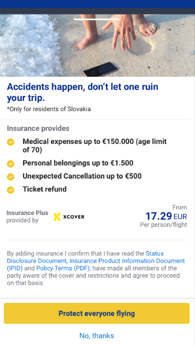 ryanair poistenie