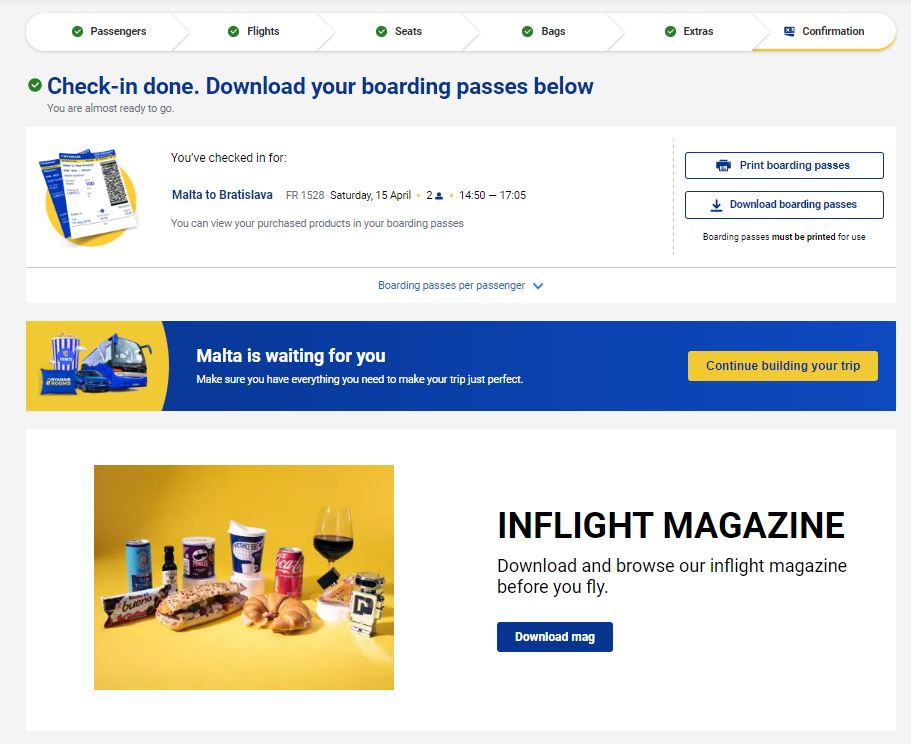 ryanair prehliadac check in dokonceny